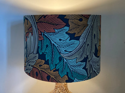 William Morris Teal and Orange Acanthus Drum Lampshade