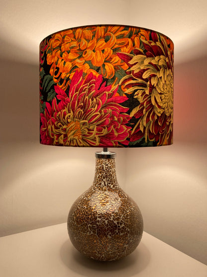 Bright Pink Red Orange Chrysanthemum Flower Lampshade for Table Lamps or Ceiling Pendant