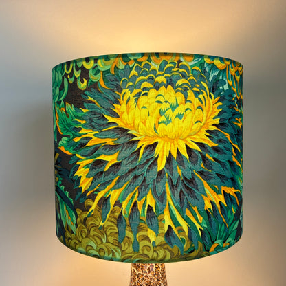 Bright Blue Green Yellow Teal Chrysanthemum Flower Lampshade
