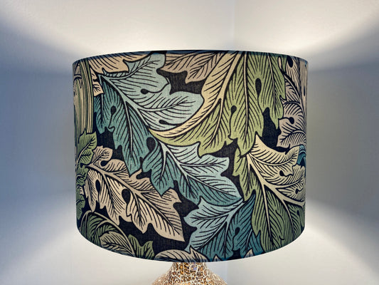 William Morris Green and Teal Acanthus Drum Lampshade