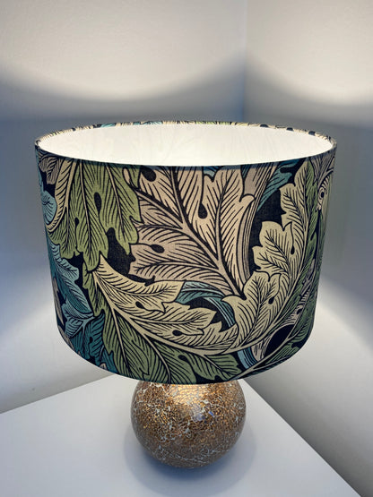 William Morris Green and Teal Acanthus Drum Lampshade