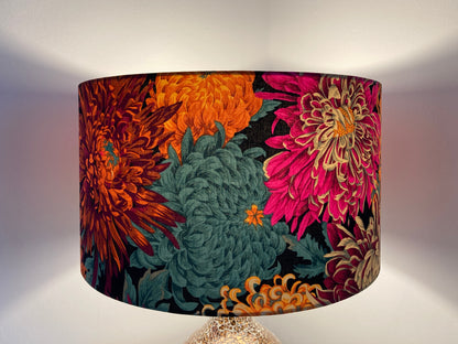 Bright Pink Red Orange Chrysanthemum Flower Lampshade for Table Lamps or Ceiling Pendant