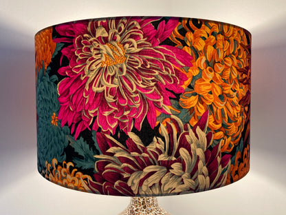 Bright Pink Red Orange Chrysanthemum Flower Lampshade for Table Lamps or Ceiling Pendant