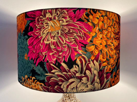 Bright Pink Red Orange Chrysanthemum Flower Lampshade for Table Lamps or Ceiling Pendant