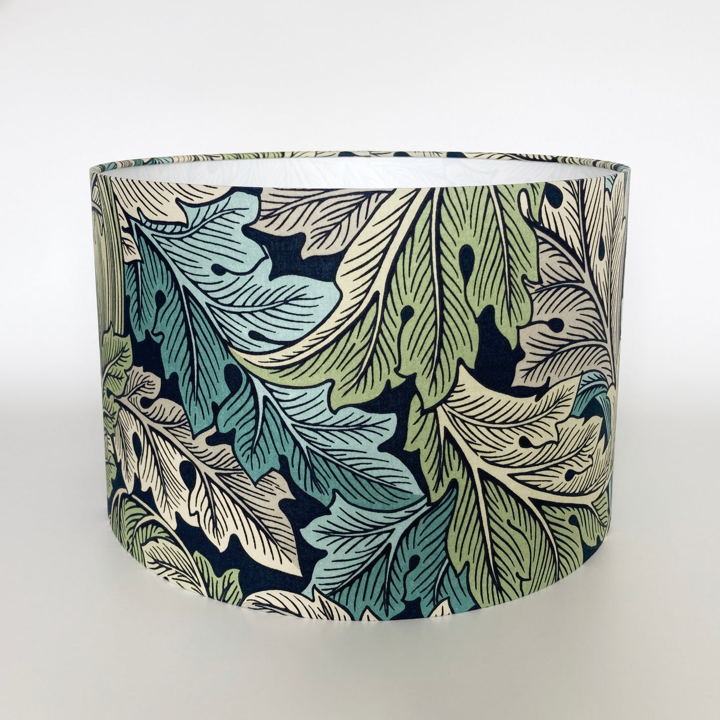 William Morris Green and Teal Acanthus Drum Lampshade