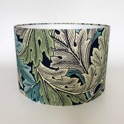 William Morris Green and Teal Acanthus Drum Lampshade