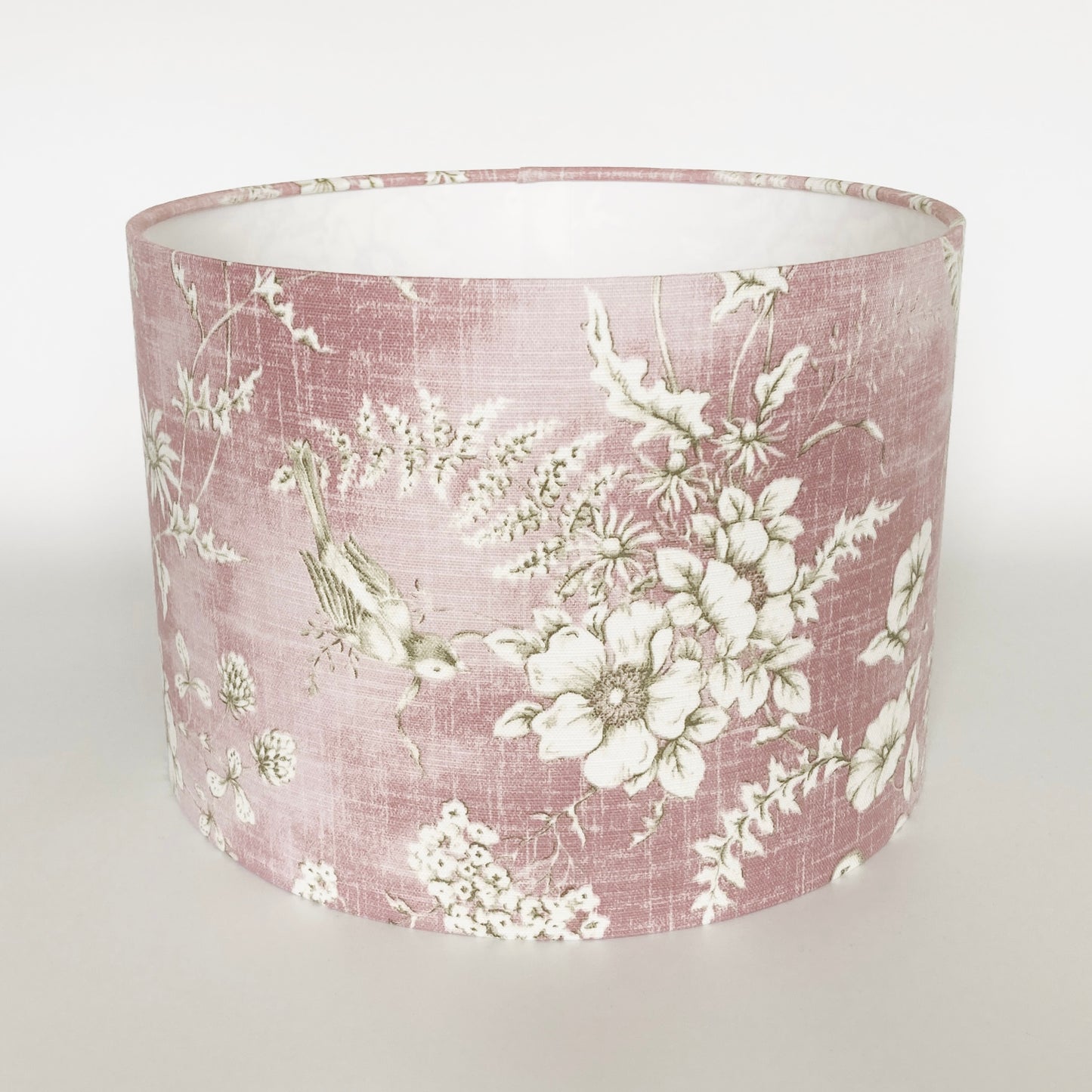 Rose Pink Finch Bird Fabric Lampshade for Table or Ceiling Lamps