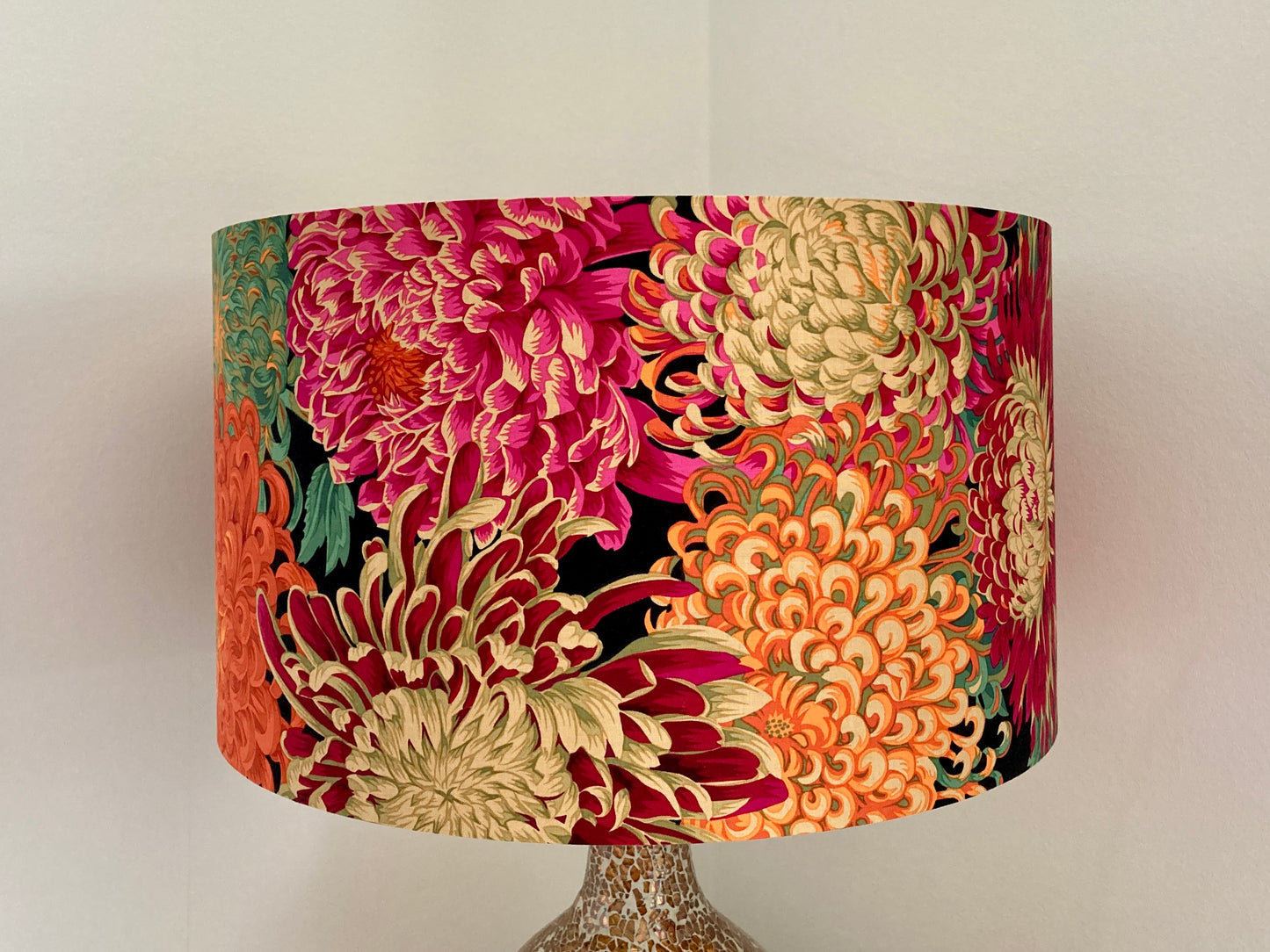 Bright Pink Red Orange Chrysanthemum Flower Lampshade for Table Lamps or Ceiling Pendant