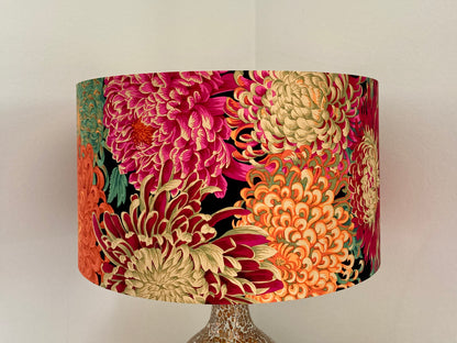 Bright Pink Red Orange Chrysanthemum Flower Lampshade for Table Lamps or Ceiling Pendant