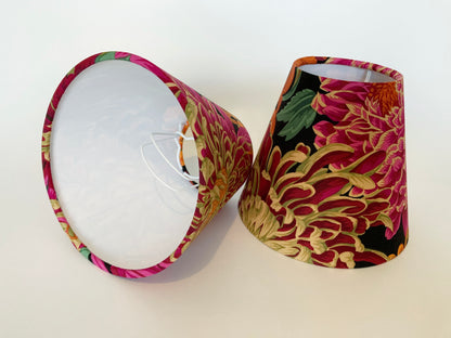 Bright Pink Red Orange Chrysanthemum Flower Candle Clip Lampshade