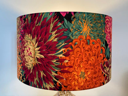 Bright Pink Red Orange Chrysanthemum Flower Lampshade for Table Lamps or Ceiling Pendant