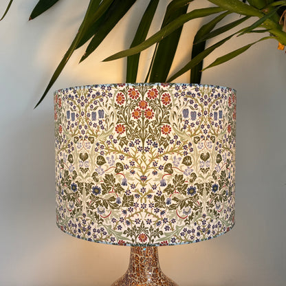 William Morris Blackthorn Lampshade in White and Green