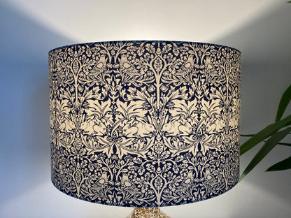 William Morris Blue Brer Rabbit Lampshade, Blue Brother Rabbit Lampshade