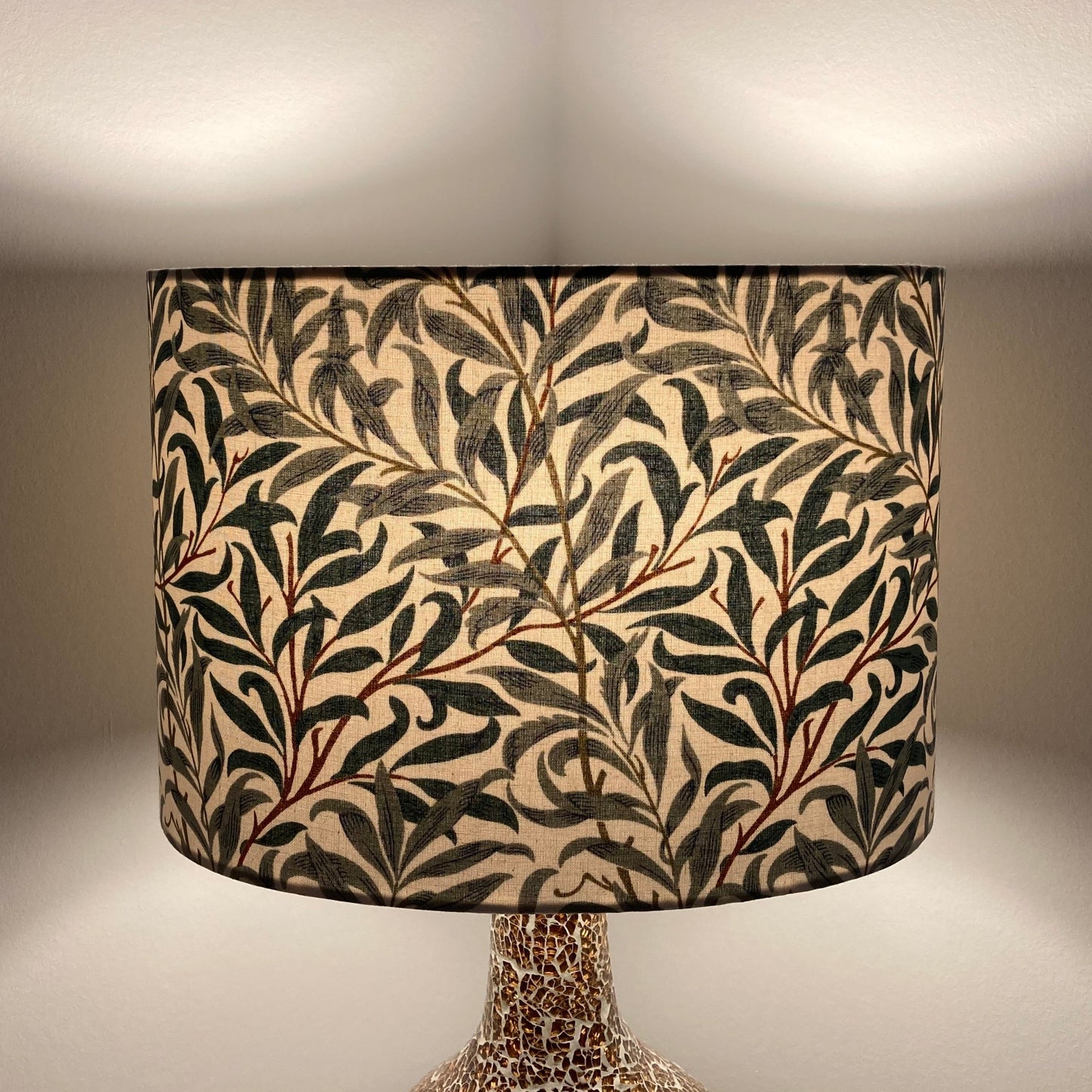 William Morris Green Willow Bough Fabric Lampshade for Table or Ceiling Lamps