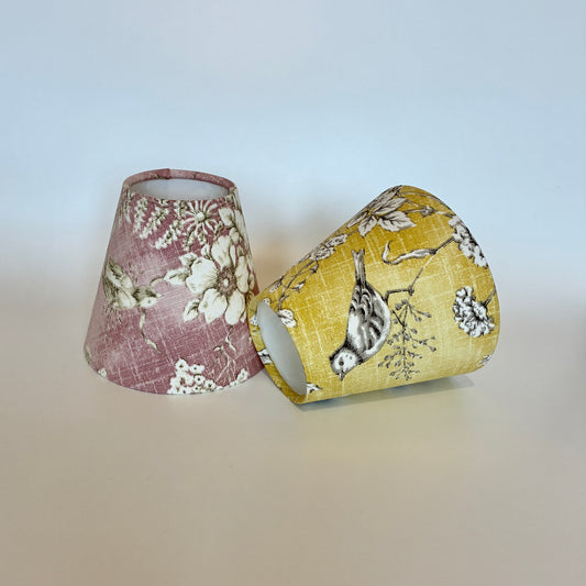 Yellow or Pink Bird Candle Clip Lampshade