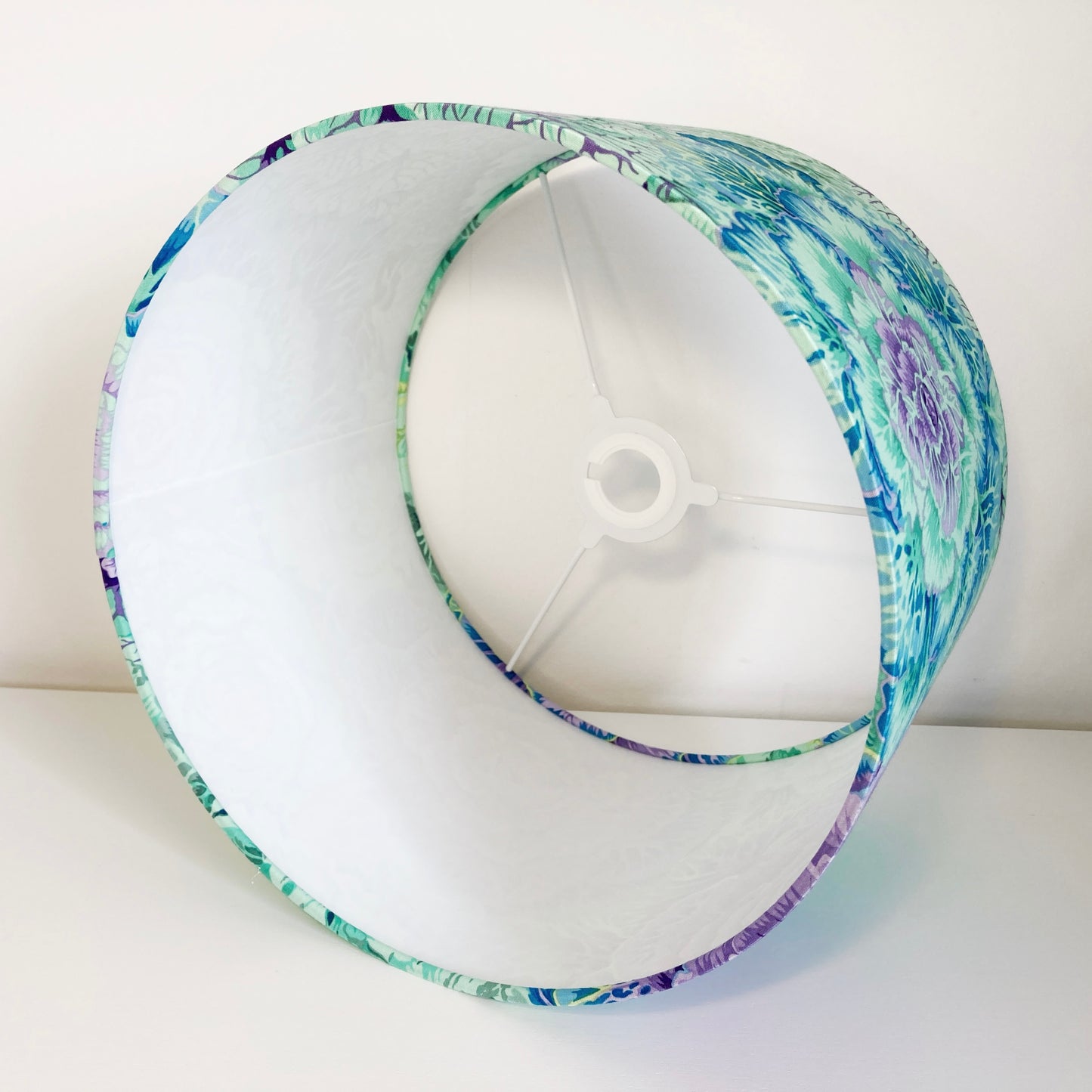 Light Green Blue and Purple Brassica Leaves Lampshade
