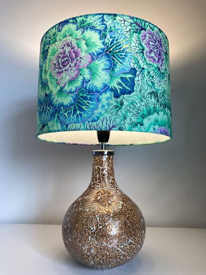 Light Green Blue and Purple Brassica Leaves Lampshade