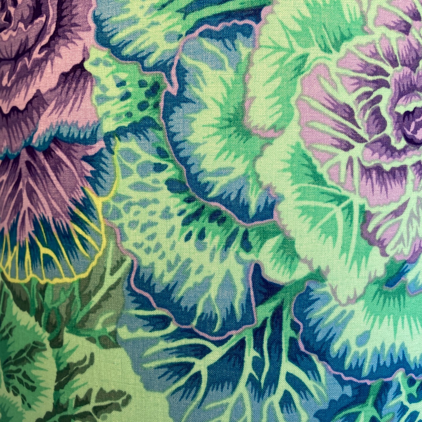 Light Green Blue and Purple Brassica Leaves Lampshade