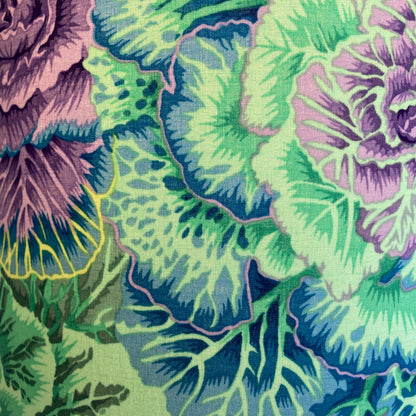 Light Green Blue and Purple Brassica Leaves Lampshade