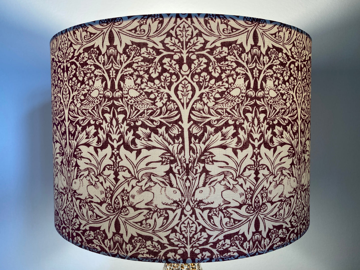 William Morris Brer Rabbit Lampshade, Dark Red Burgundy Brother Rabbit Lampshade