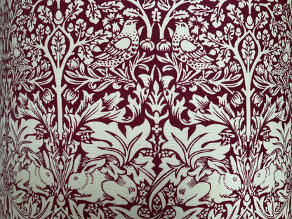 William Morris Brer Rabbit Lampshade, Dark Red Burgundy Brother Rabbit Lampshade