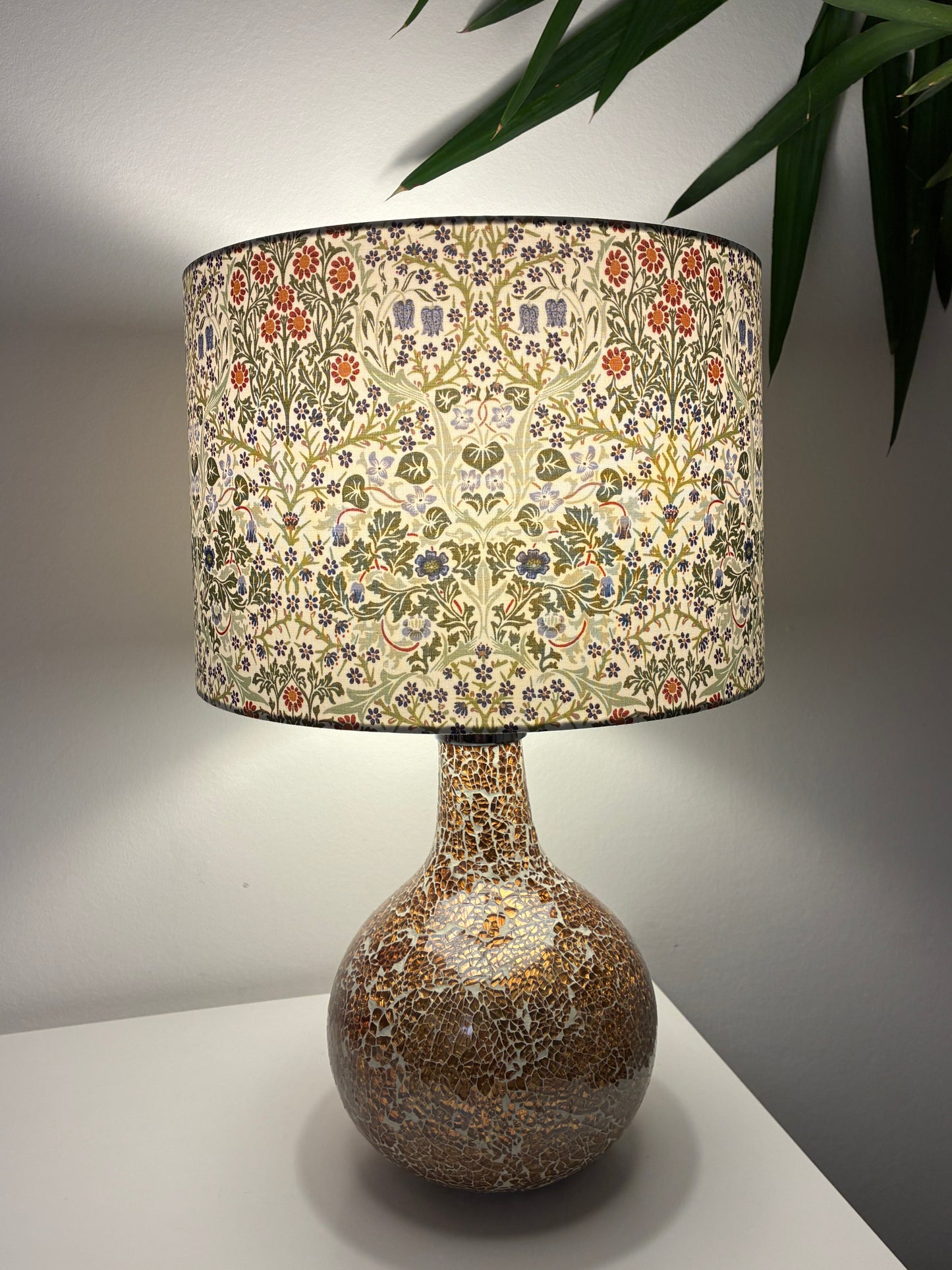 William Morris Blackthorn Lampshade in White and Green