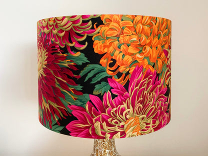 Bright Pink Red Orange Chrysanthemum Flower Lampshade for Table Lamps or Ceiling Pendant