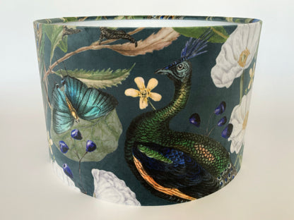 Velvet Peacock Lampshade for Table or Ceiling Lamps