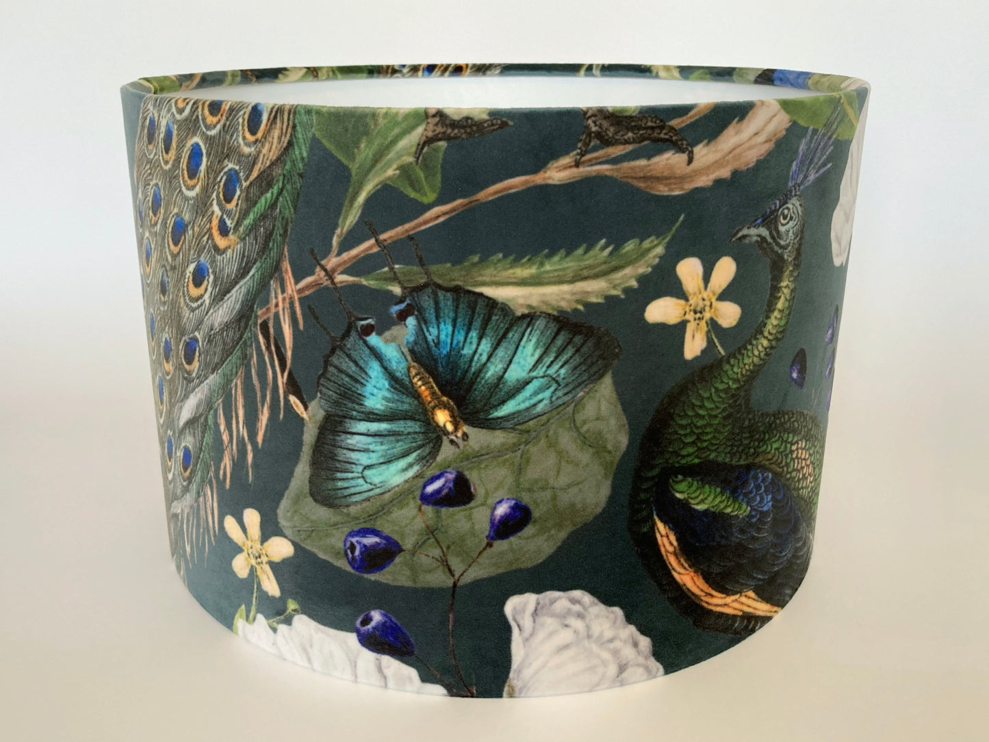 Velvet Peacock Lampshade for Table or Ceiling Lamps