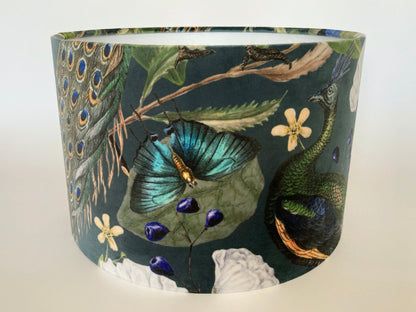 Velvet Peacock Lampshade for Table or Ceiling Lamps
