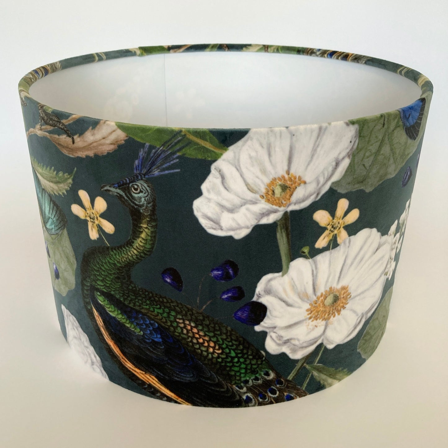 Velvet Peacock Lampshade for Table or Ceiling Lamps