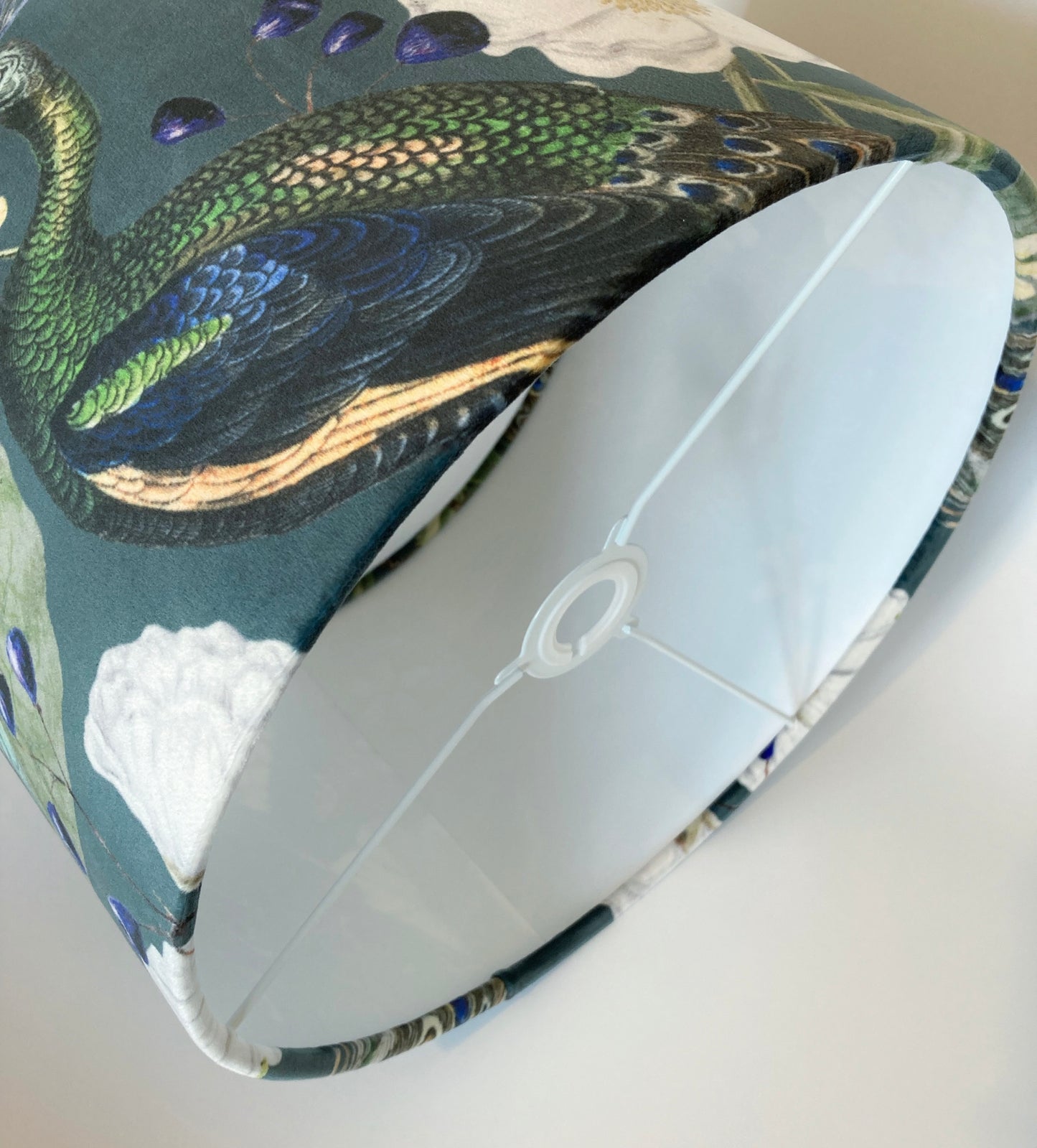 Velvet Peacock Lampshade for Table or Ceiling Lamps