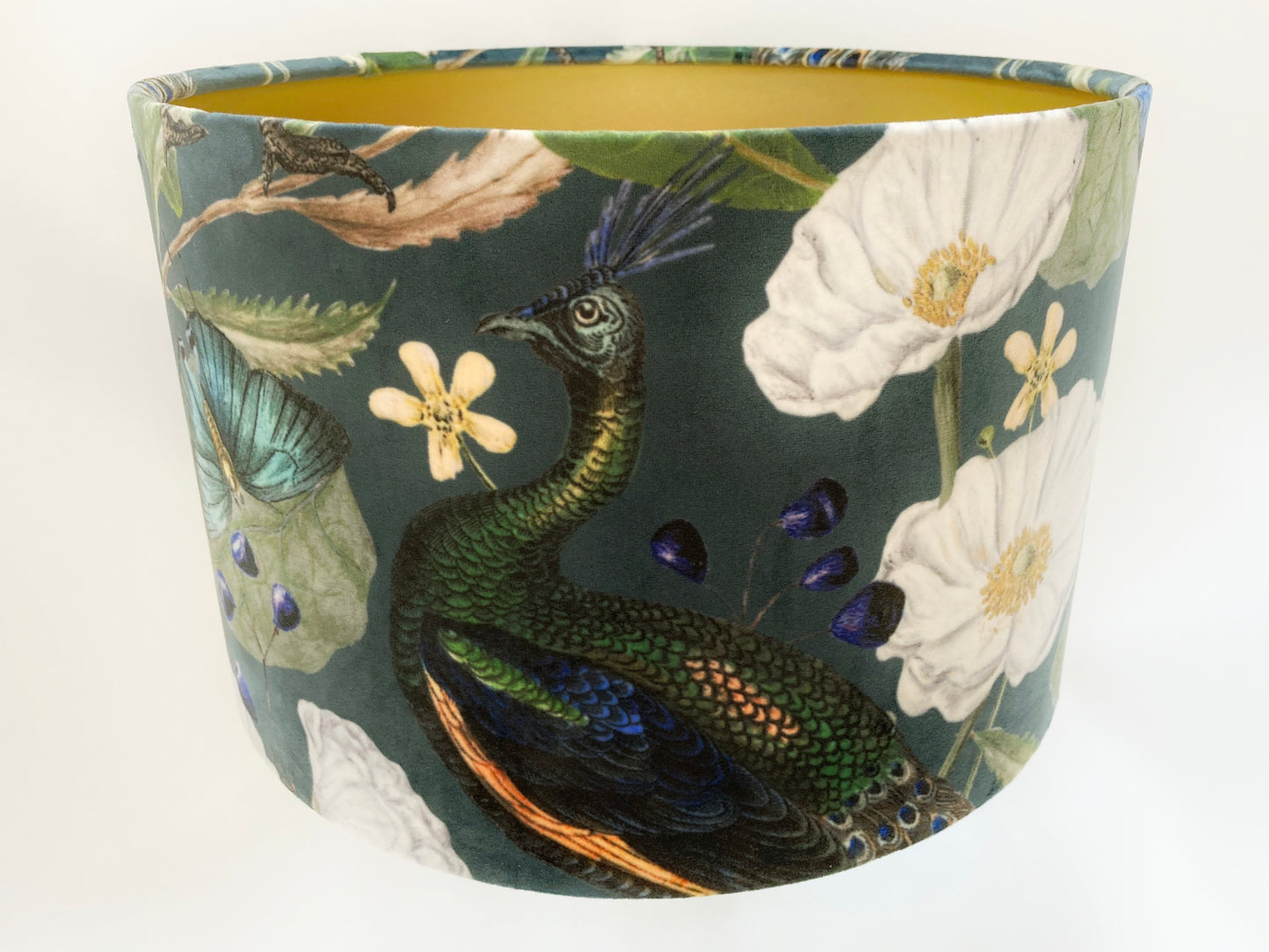 Velvet Peacock Lampshade for Table or Ceiling Lamps