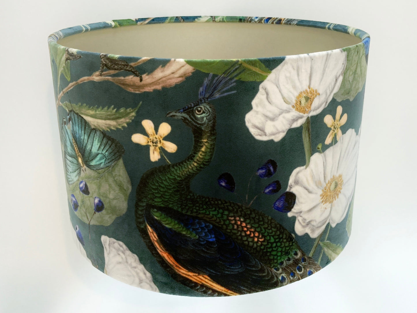 Velvet Peacock Lampshade for Table or Ceiling Lamps