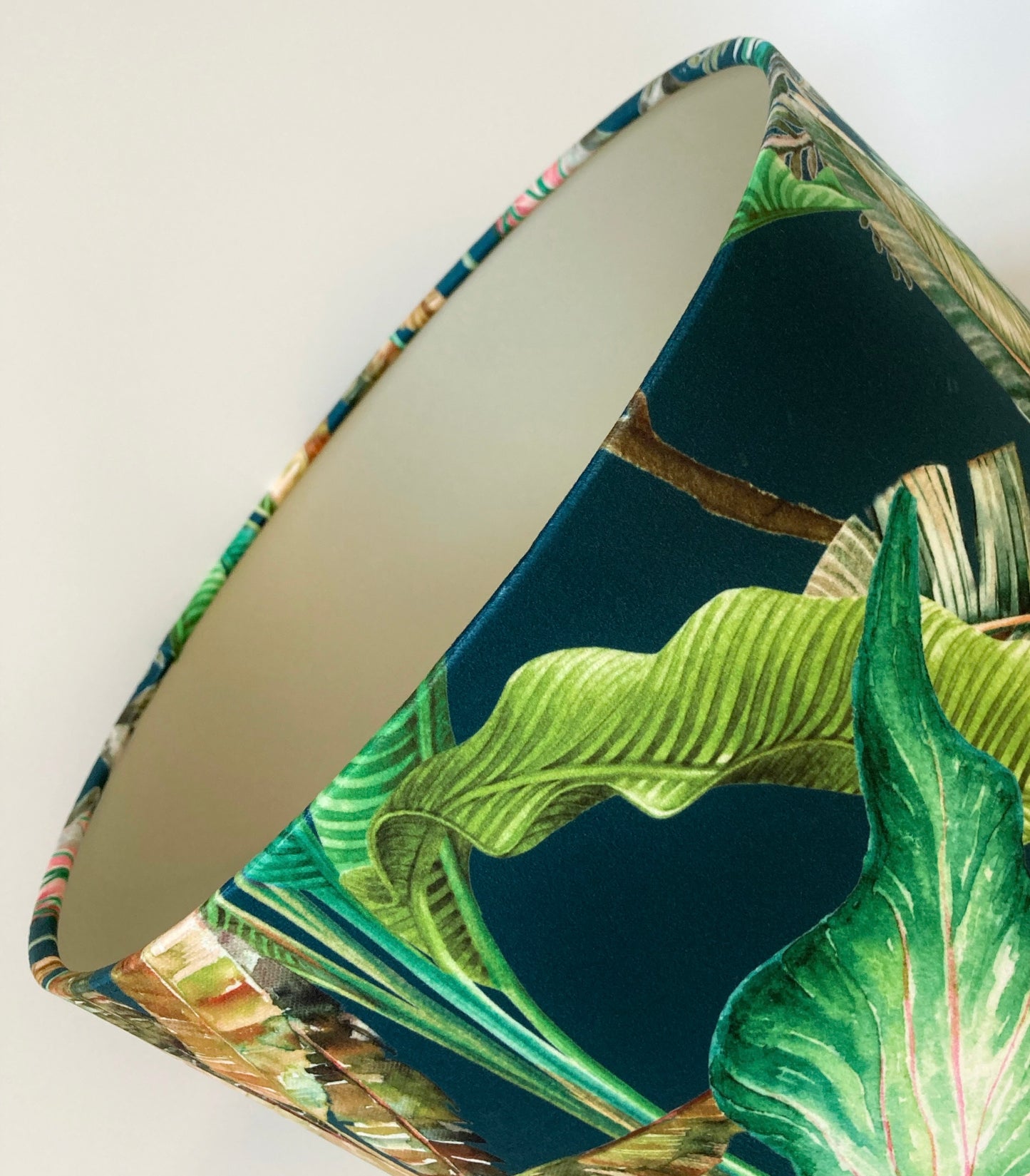 Teal Tropical Velvet Lampshade for Table or Ceiling Lamps