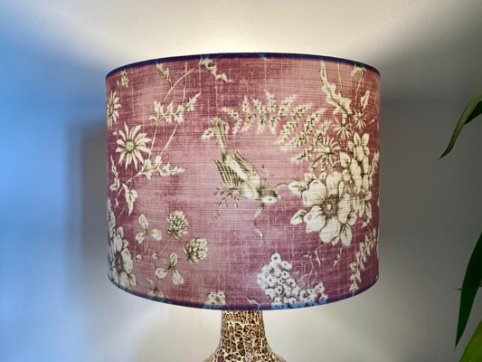 Rose Pink Finch Bird Fabric Lampshade for Table or Ceiling Lamps