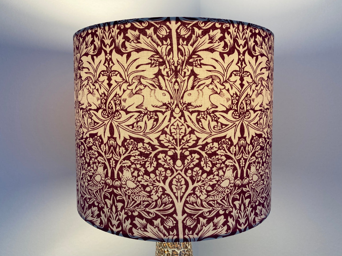 William Morris Brer Rabbit Lampshade, Dark Red Burgundy Brother Rabbit Lampshade