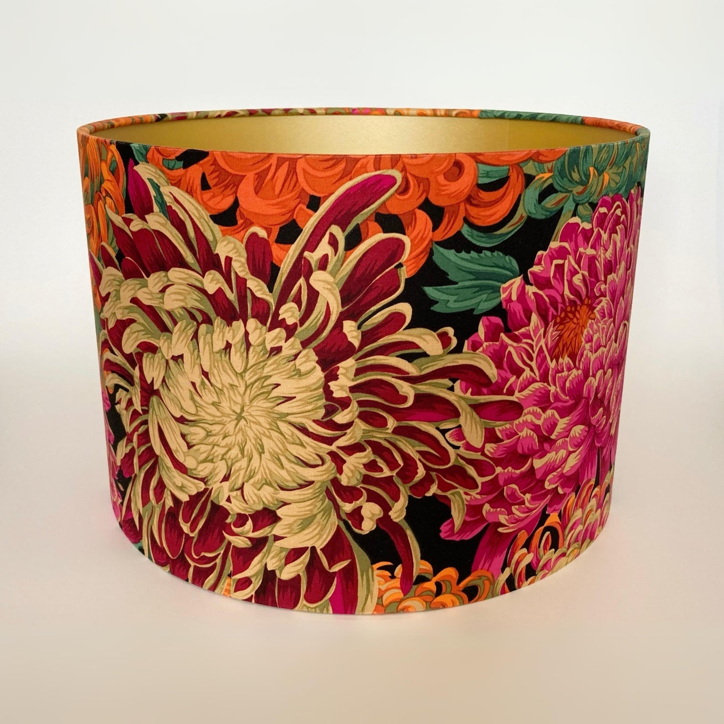 Bright Pink Red Orange Chrysanthemum Flower Lampshade for Table Lamps or Ceiling Pendant