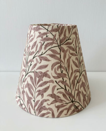 William Morris Willow Bough Beige Pink Fabric Candle Clip Lampshade