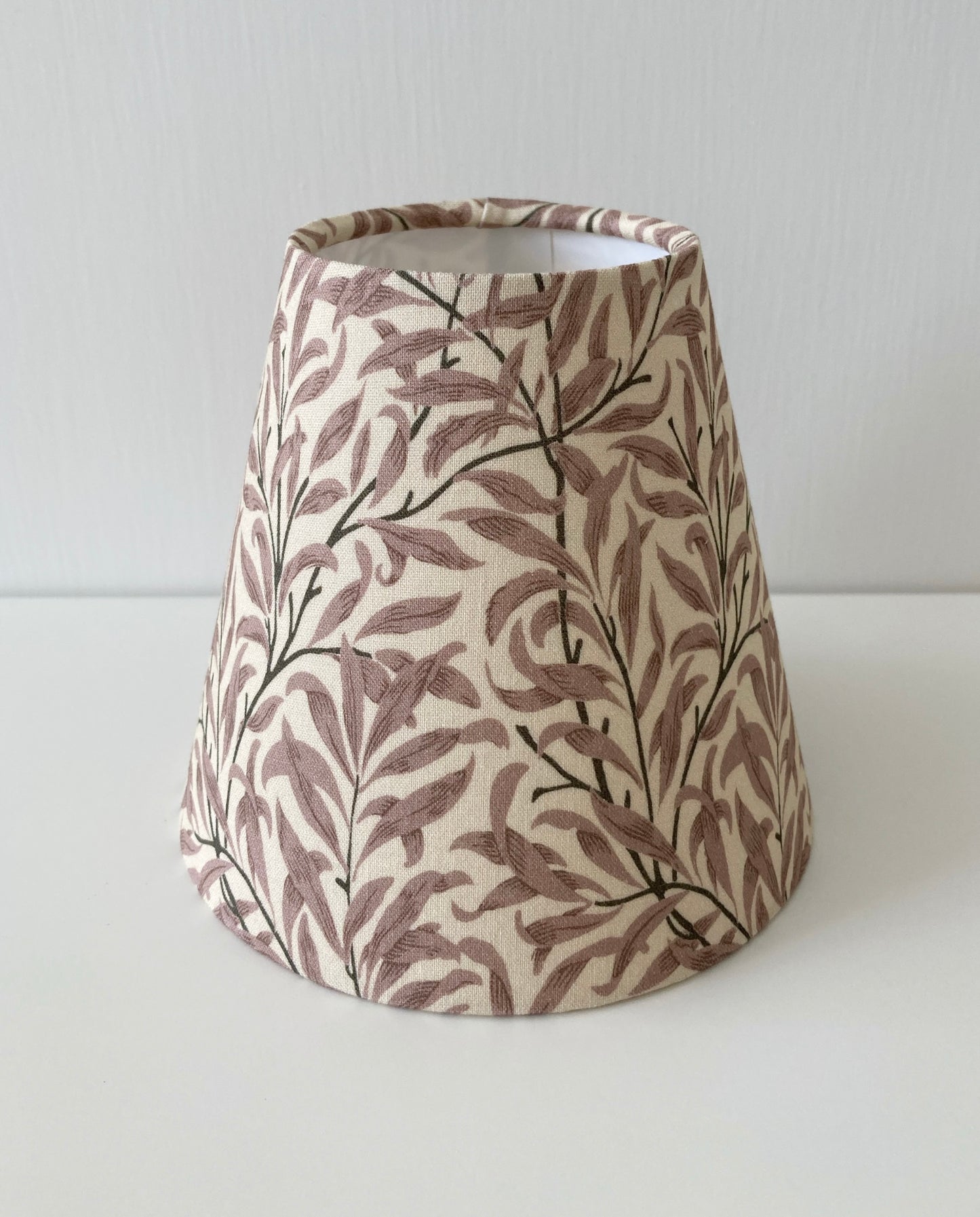 William Morris Willow Bough Beige Pink Fabric Candle Clip Lampshade