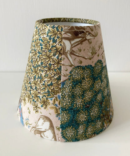 William Morris The Brook Beige Pink Fabric Candle Clip Lampshade