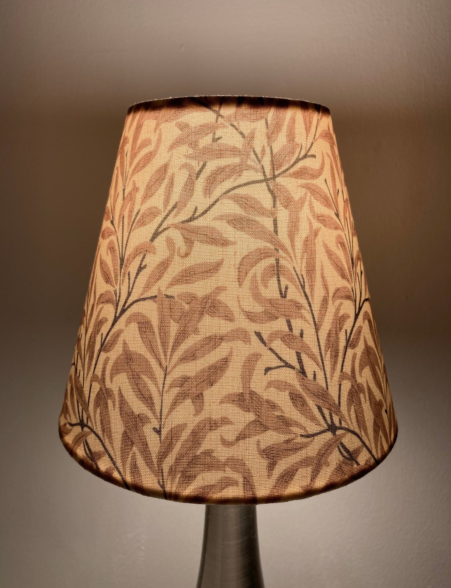 William Morris Willow Bough Beige Pink Fabric Candle Clip Lampshade