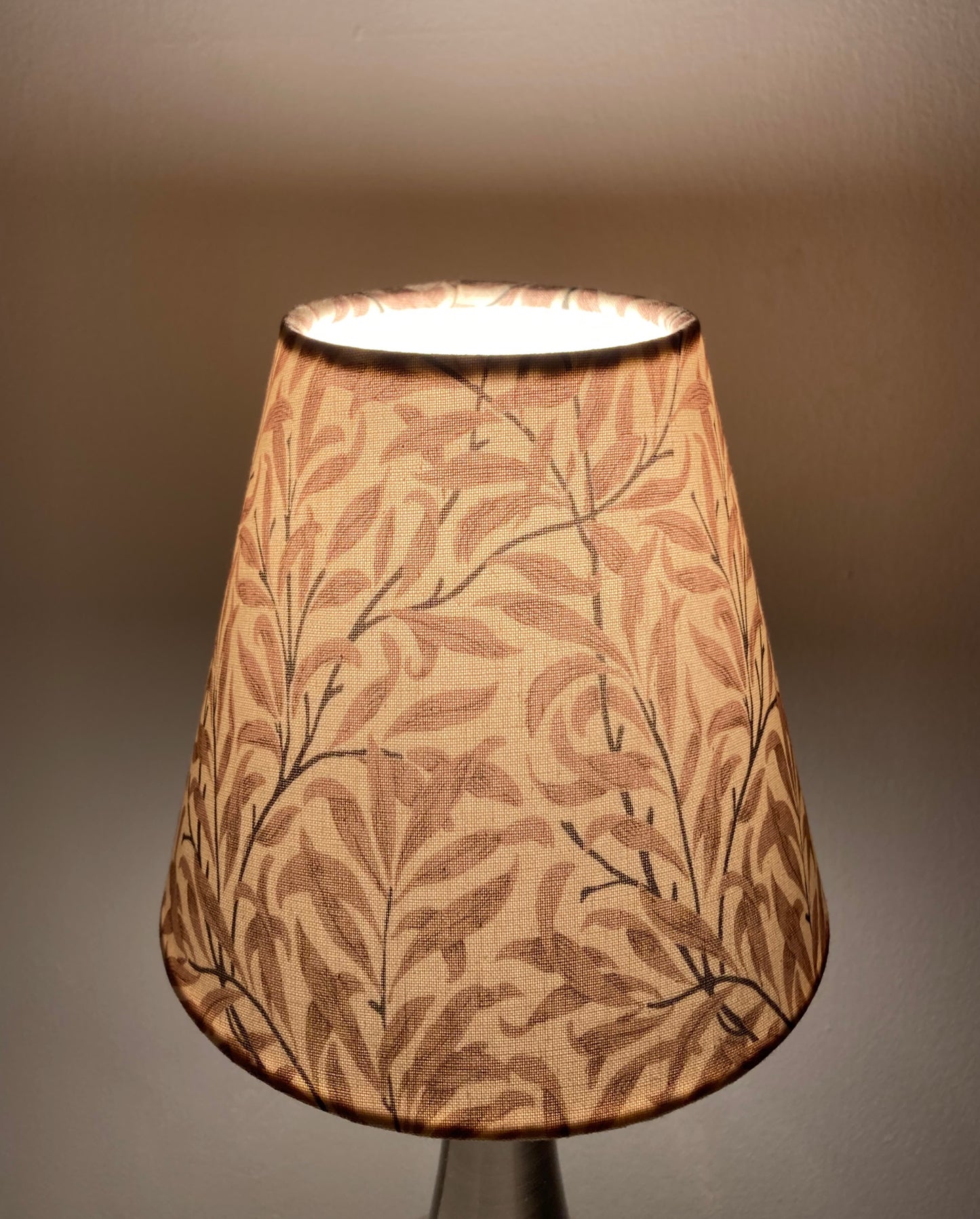 William Morris Willow Bough Beige Pink Fabric Candle Clip Lampshade