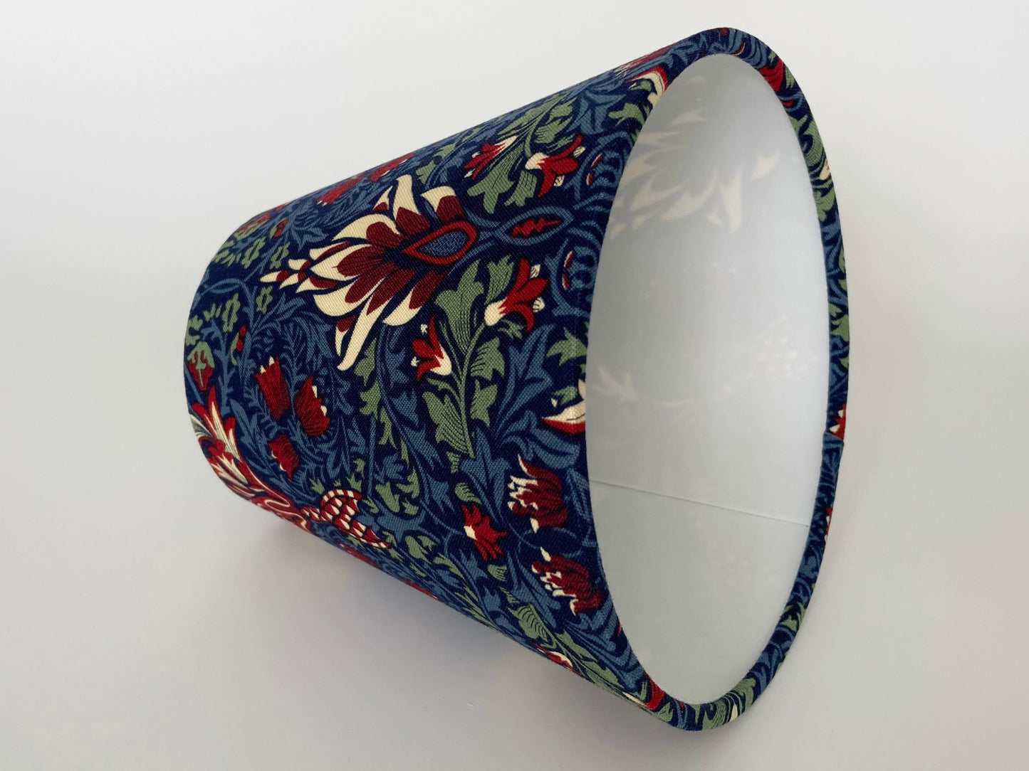 William Morris Blue Snakeshead Fabric Candle Clip Lampshade