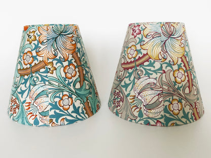 William Morris Golden Lily Teal Candle Clip Lampshade