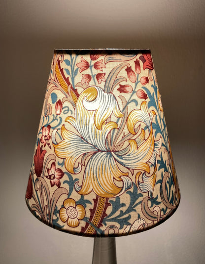 William Morris Golden Lily Teal Candle Clip Lampshade