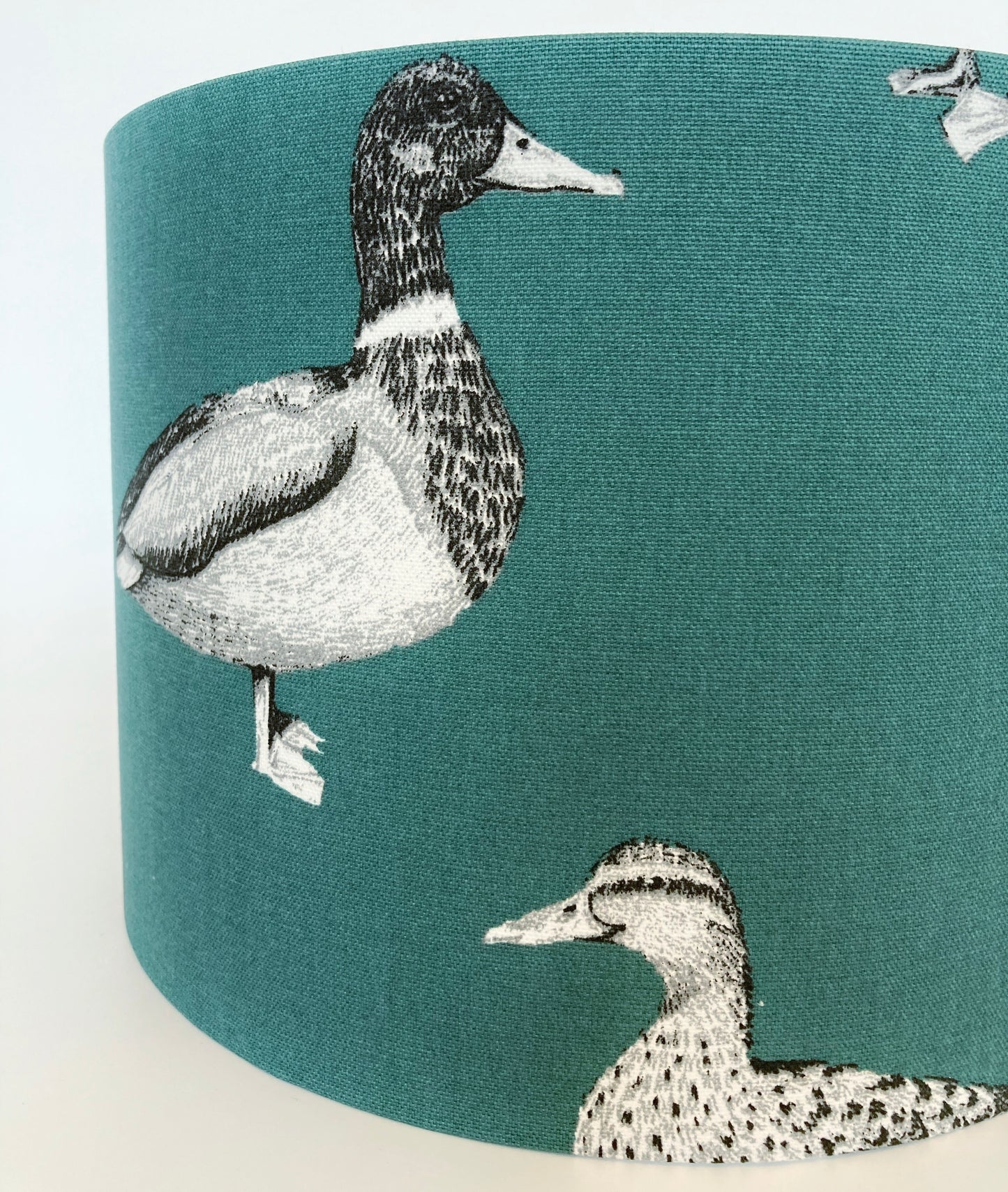 Teal Mallard Duck Print Fabric Lampshade for Table or Ceiling Lamps