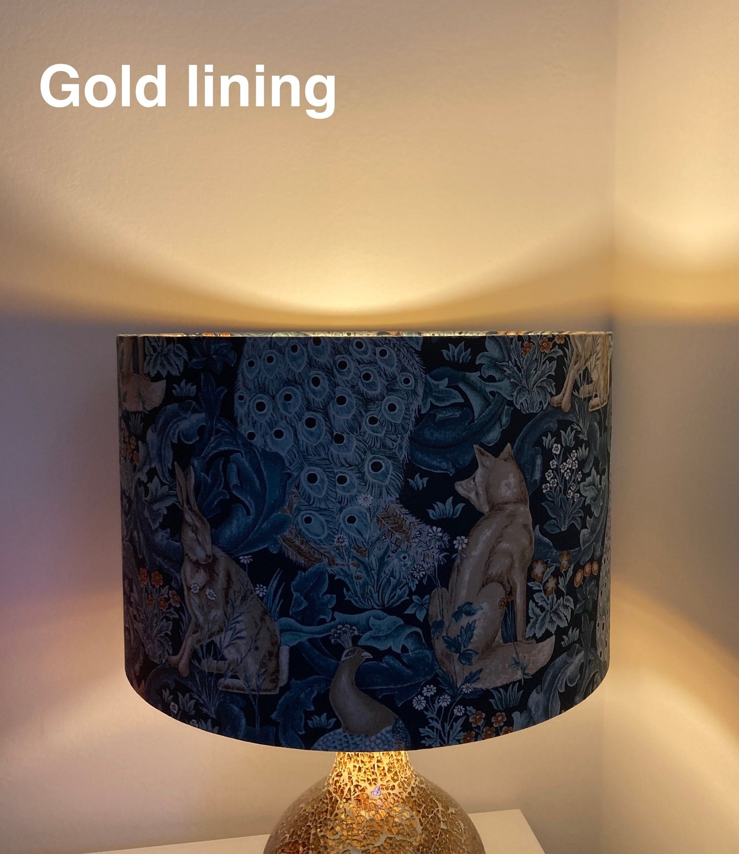 William Morris Forest in Purple and Teal Fabric Lampshade for Table or Ceiling Lamps