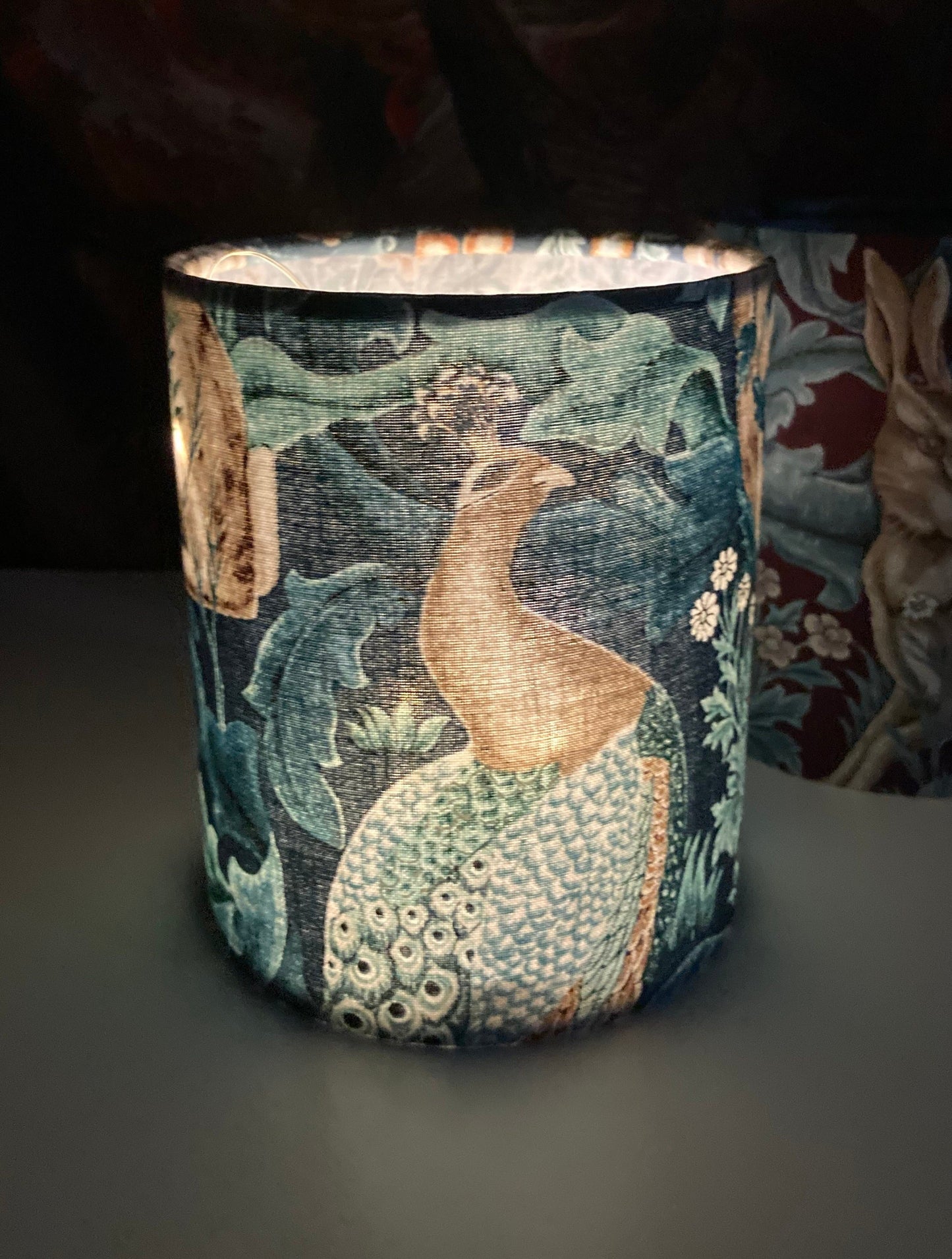 William Morris Forest Fabric Handmade Lantern with Fairy Lights