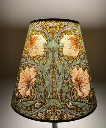 William Morris Pimpernel Candle Clip Lampshade Blue or Green